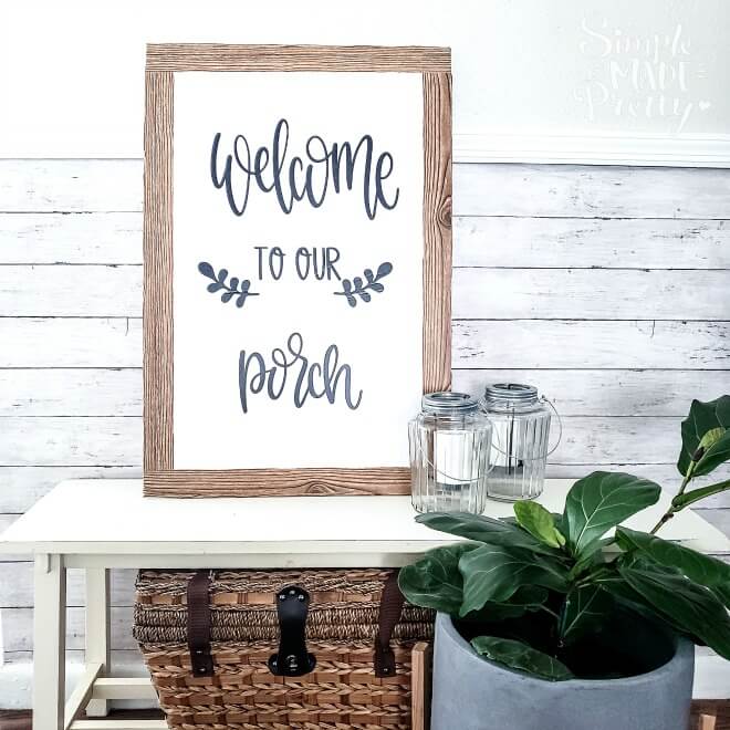 Black, White, and Wood Farmhouse Porch Sign