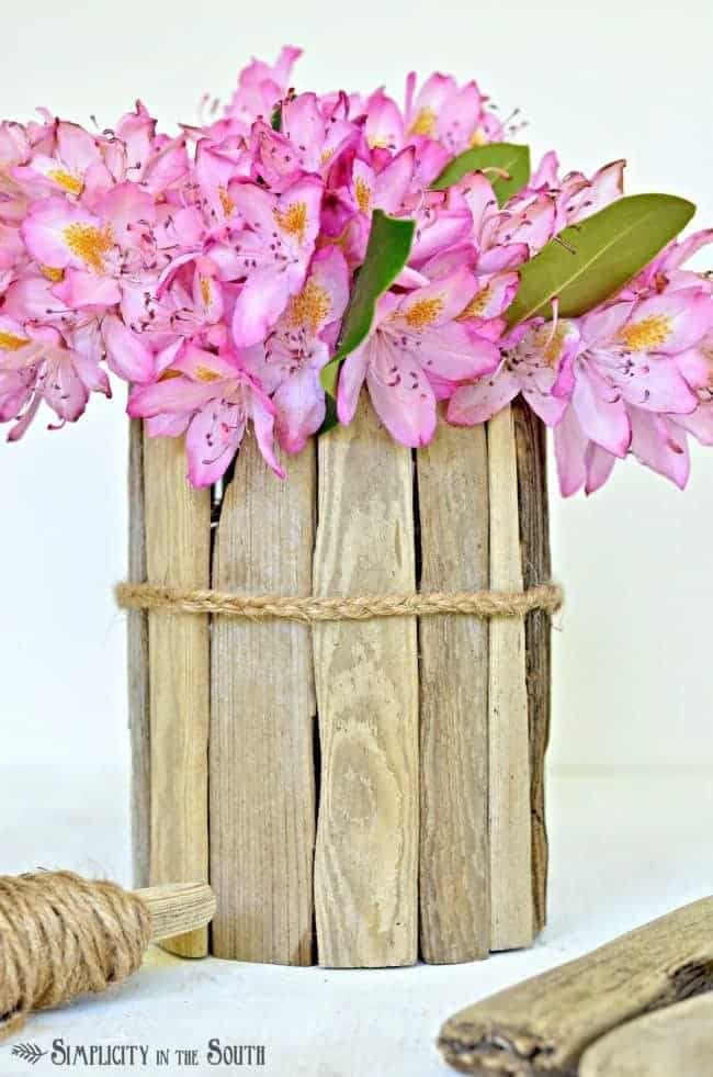 Scrap Wood Wrapped Flower Vase