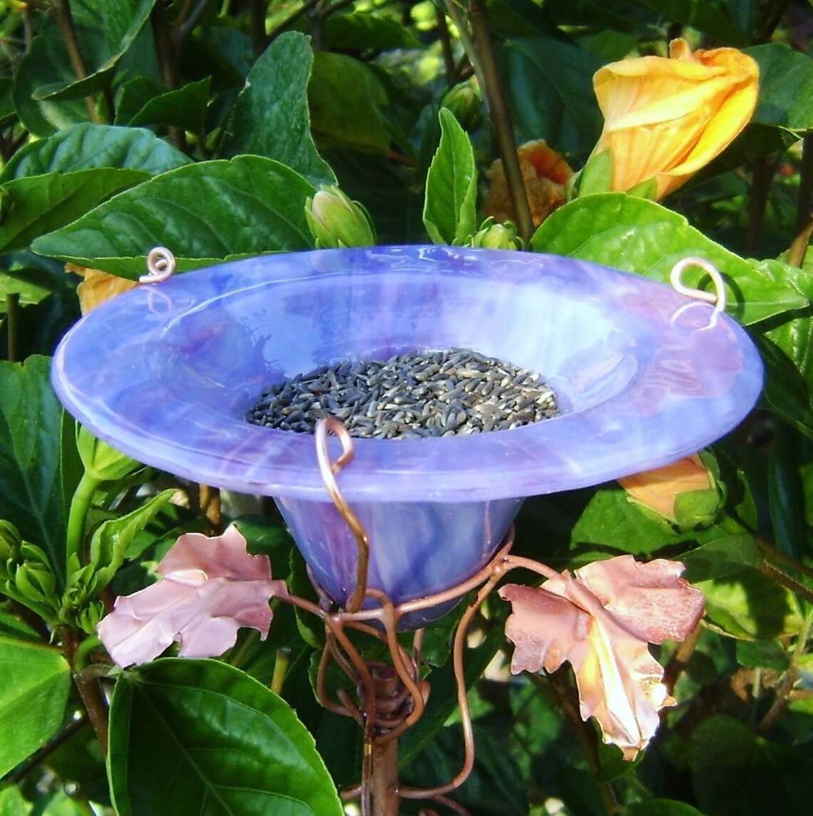 Mystical 14-Karat Gold & Stained Glass Wildlife Feeder