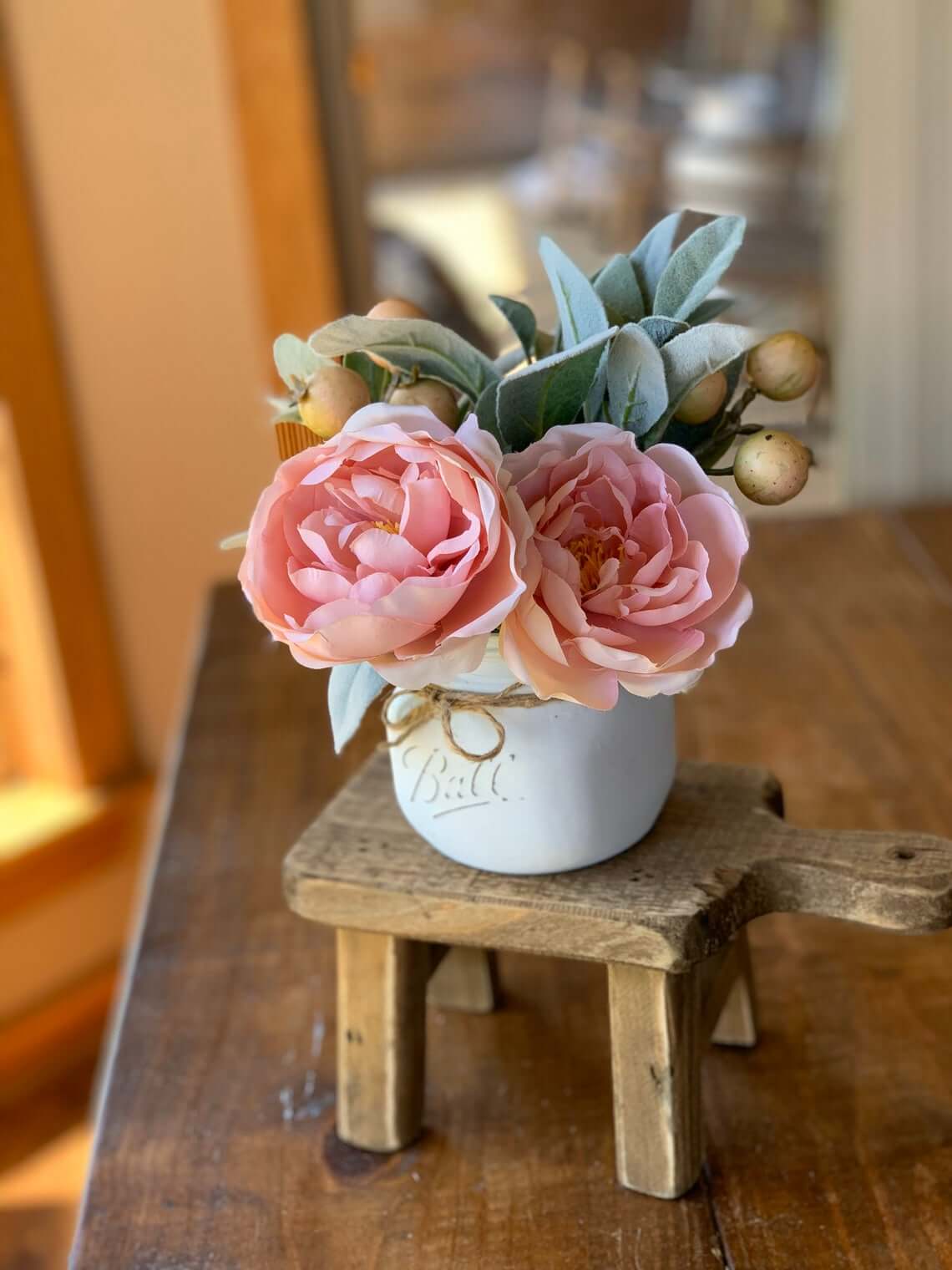 Miniature Mason Jar Painted Flower Vase