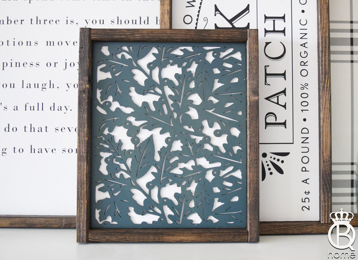 Lovely Laser Cut Wooden Leaf Square