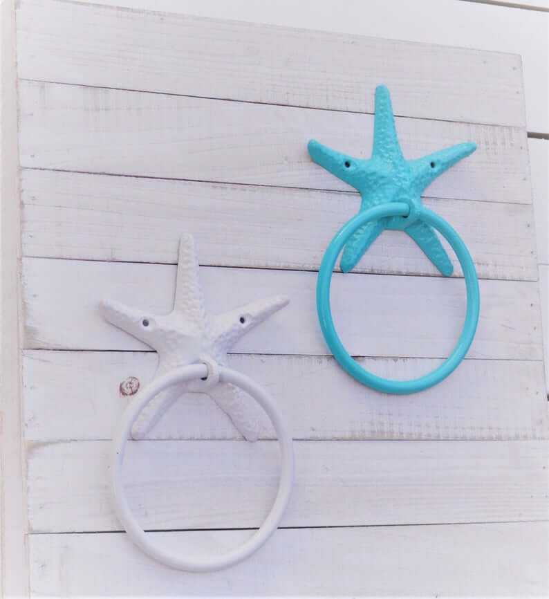 Painted Starfish Towel Rings