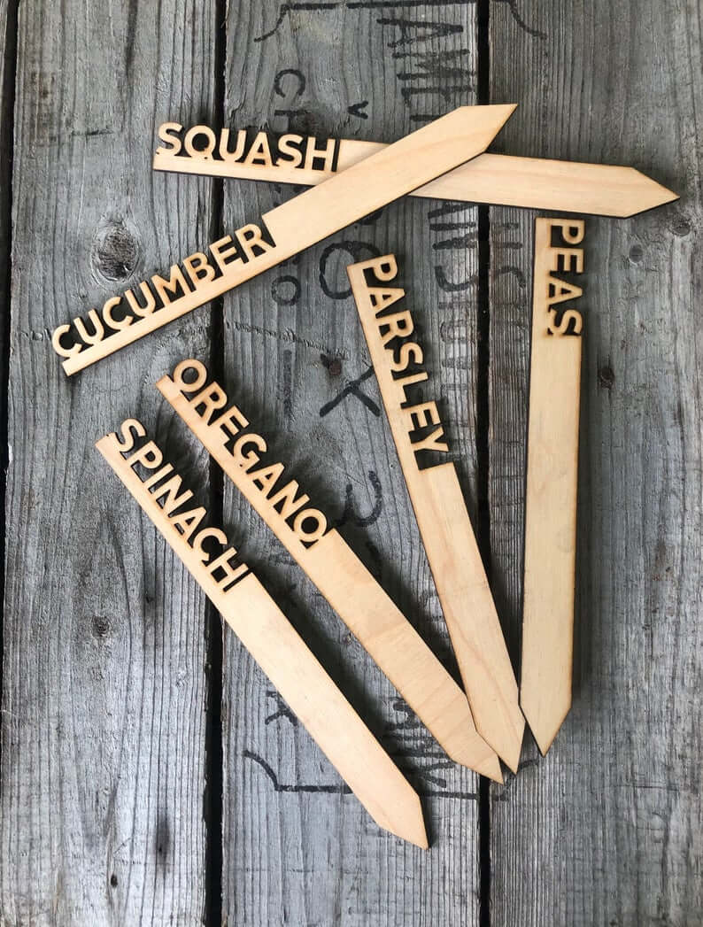 Laser Cut Garden Marker Stakes Set