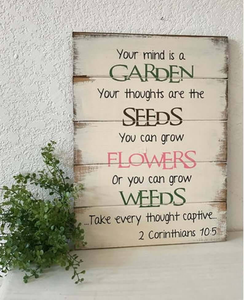 Grow Flowers Not Weeds Garden Sign