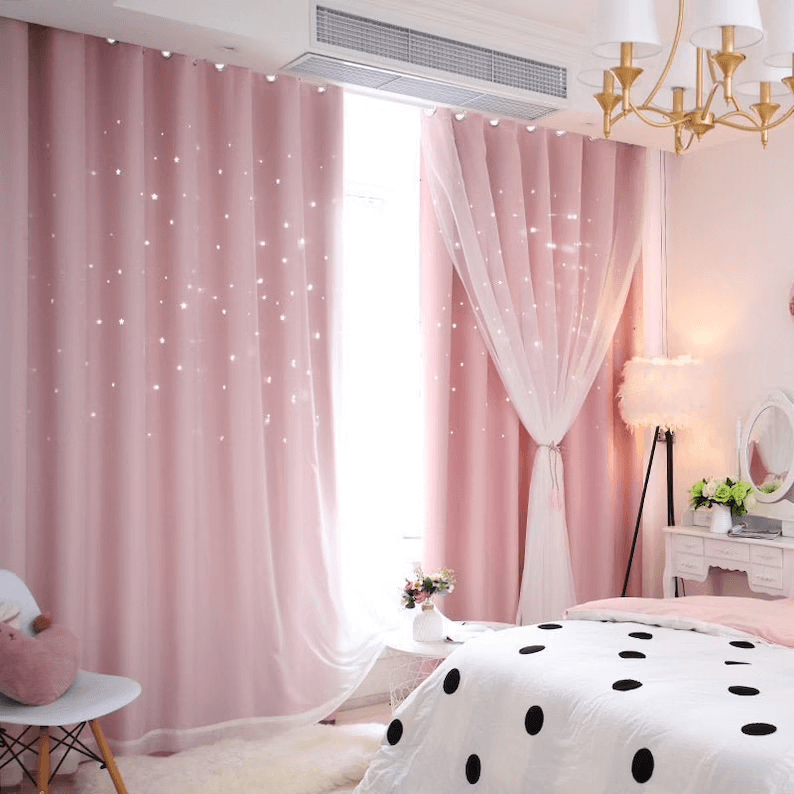 Starry Night Dreamy Bedroom Curtains
