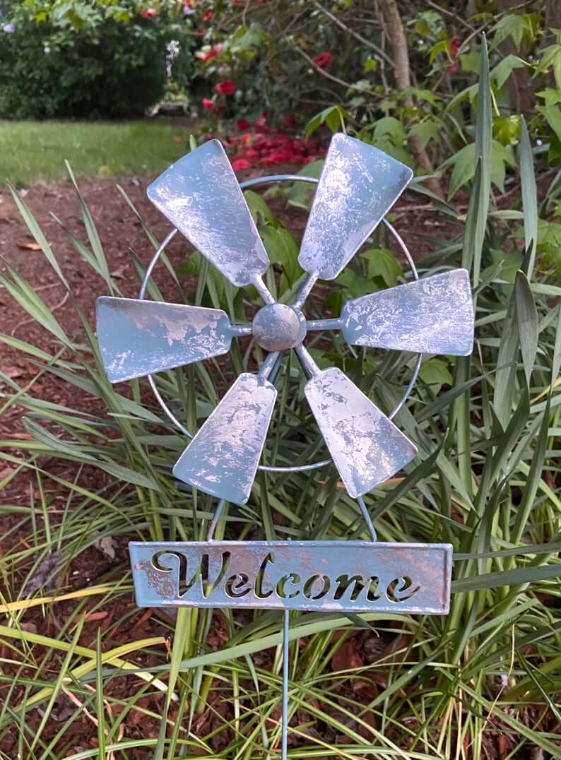 Weathered and Worn Welcome Windmill