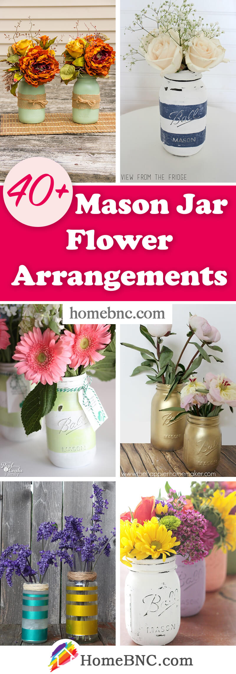 DIY Mason Jar Flower Arrangements