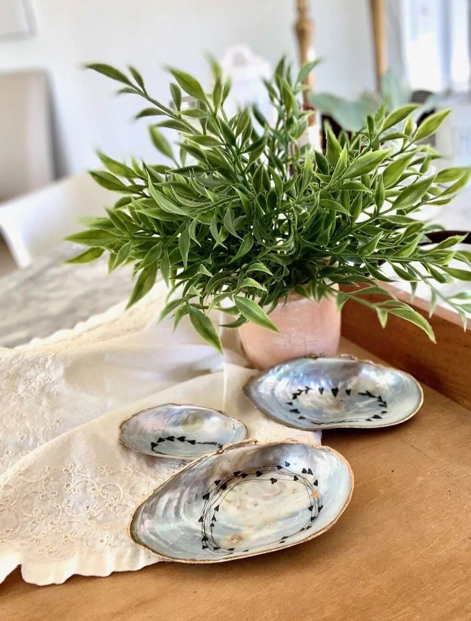 Oyster Shell Decorative Catch-All Dish Trays