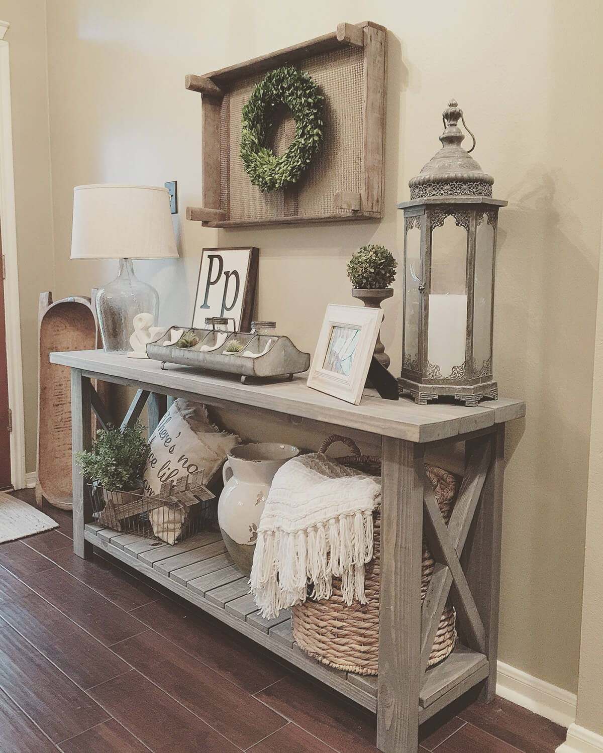 Rustic Farmhouse Style Console Table