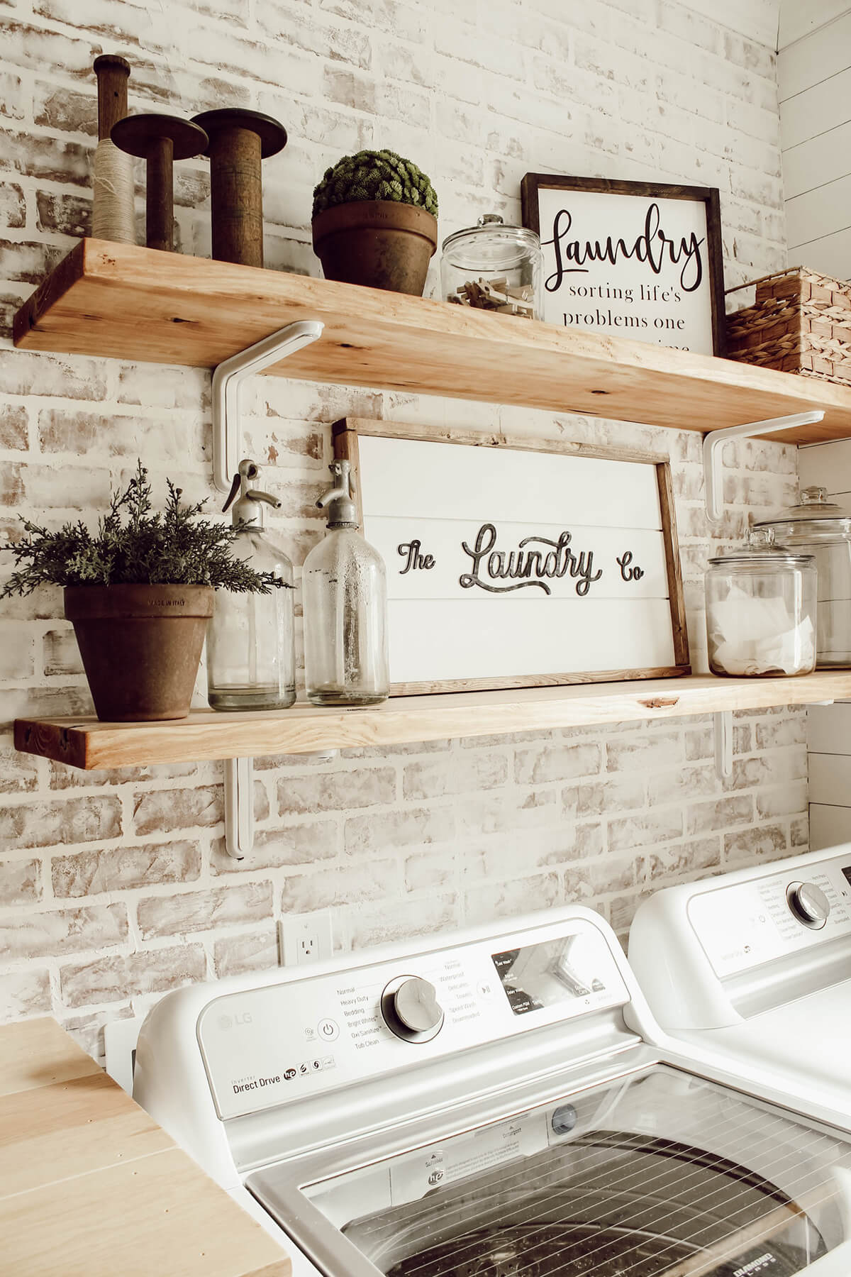 Whitewashed Faux Brick Wall Paneling