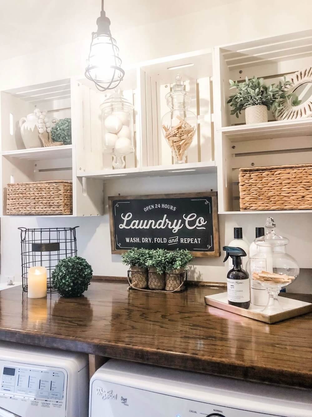 Laundry Nook with Built-in Folding Shelf