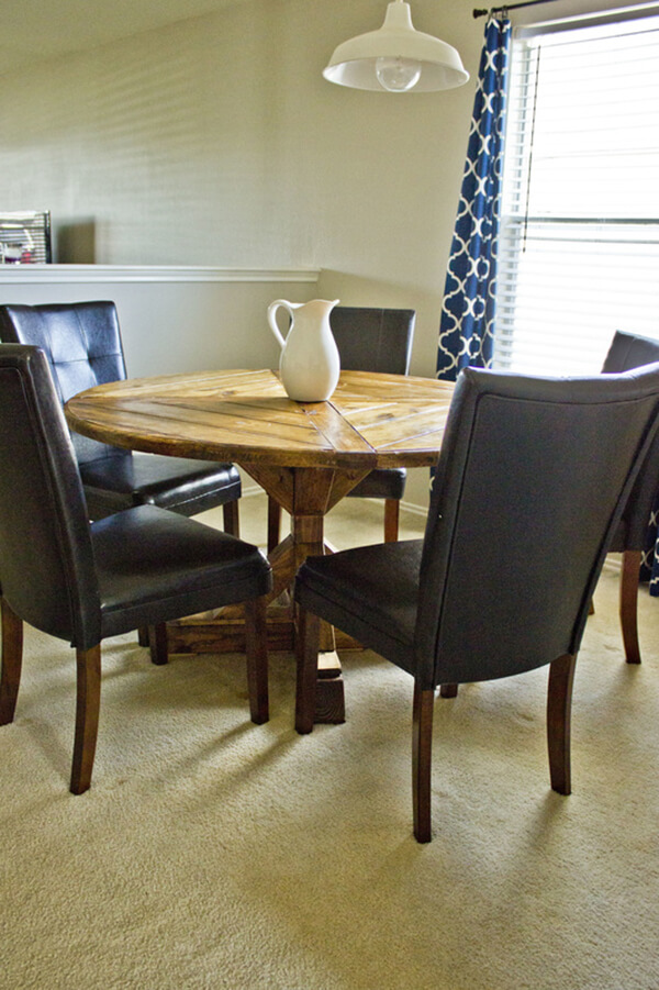 Stained Round Farmhouse Table Top