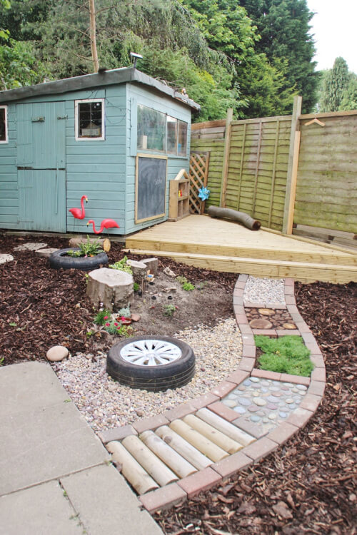 Multi-Surfaced Walkway to A Corner Kids Area