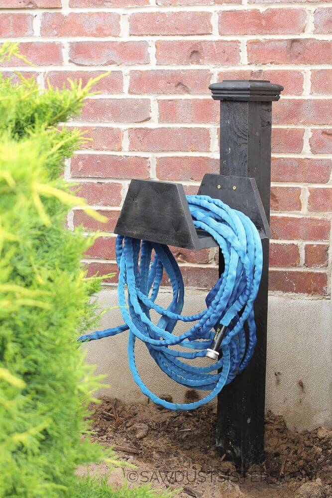 DIY Wooden Garden Hose Stand