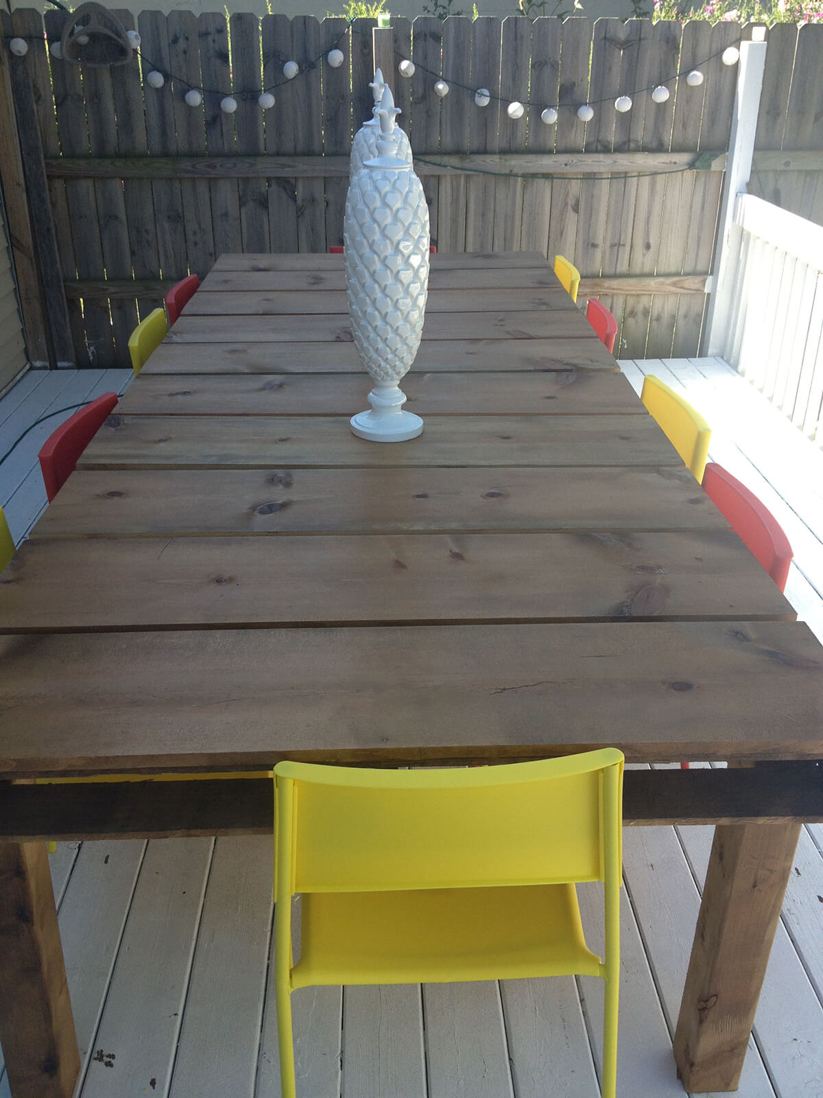 Upcycled Wooden Outdoor Farmhouse Dining Table