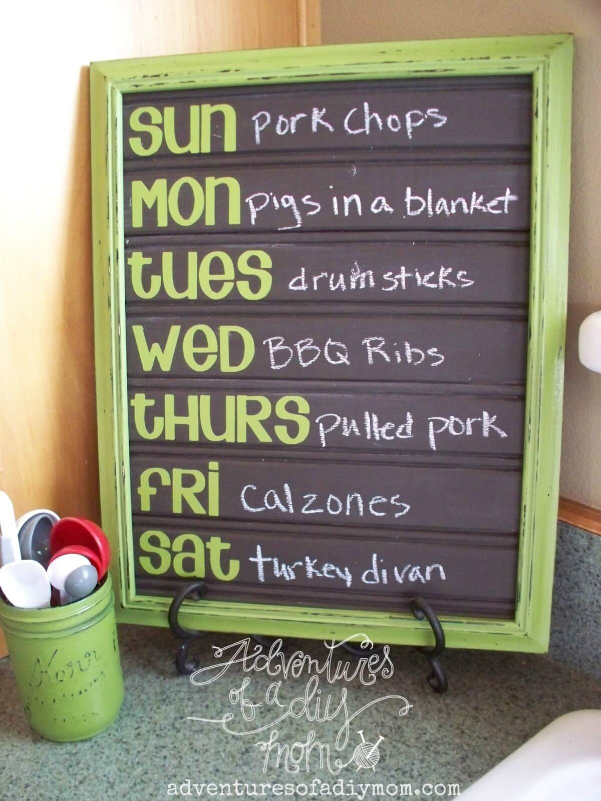 Your Weekly Menu Plan in a Frame