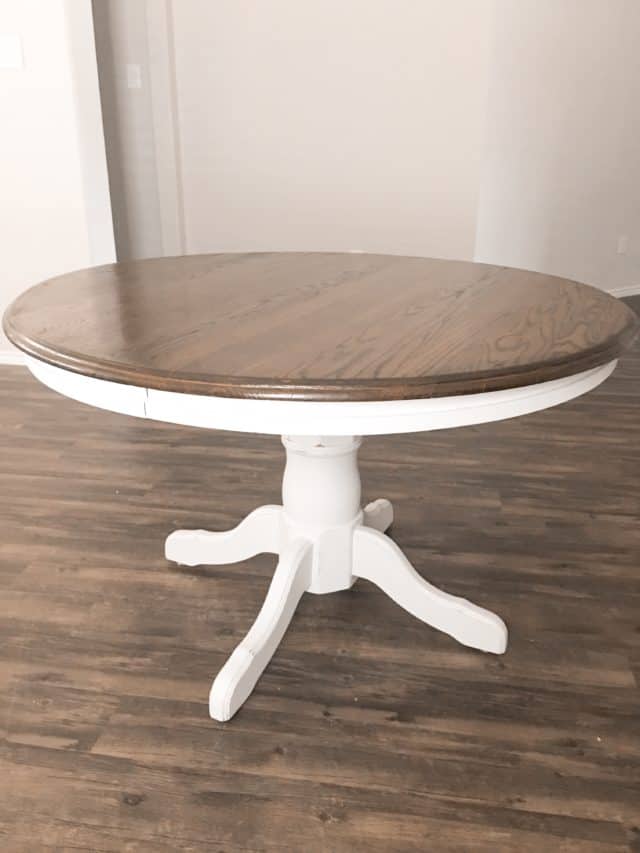 Upcycled Round Refinished Farmhouse Table, White Farmhouse Table