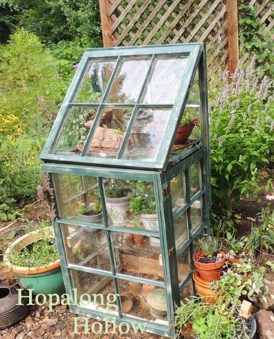 Reclaimed Window Miniature Decorative Greenhouse