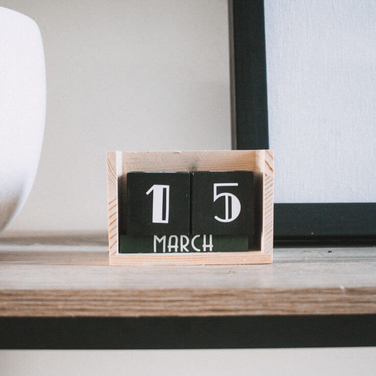 Wooden Block Reusable Perpetual Calendar