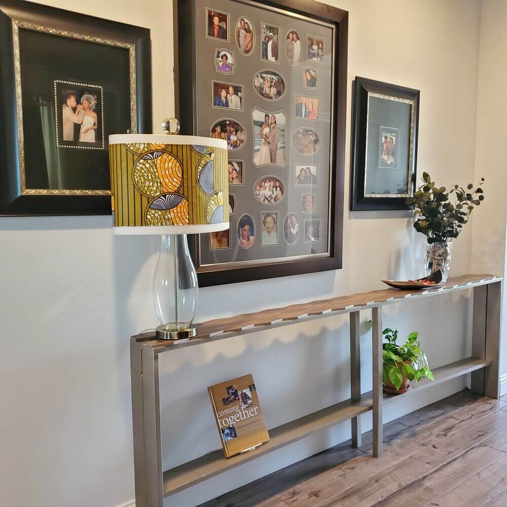 Extended Console Table with Geometric Top