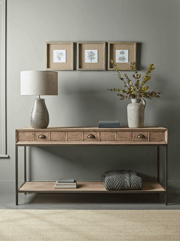 Reclaimed Oak Wood Console Table