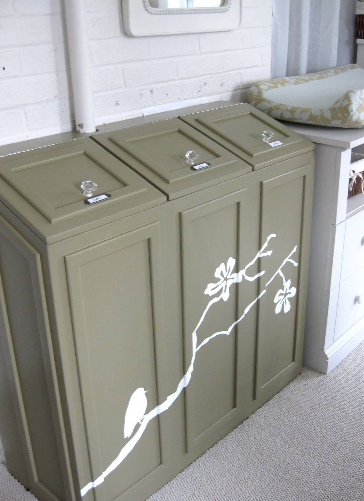 Decorative Laundry Chute Sorting Cabinet