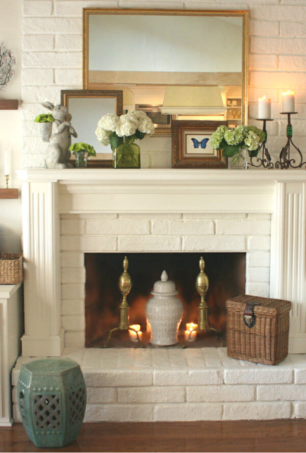 Hydrangea Blossoms, Mirrors, and Porcelain Vases