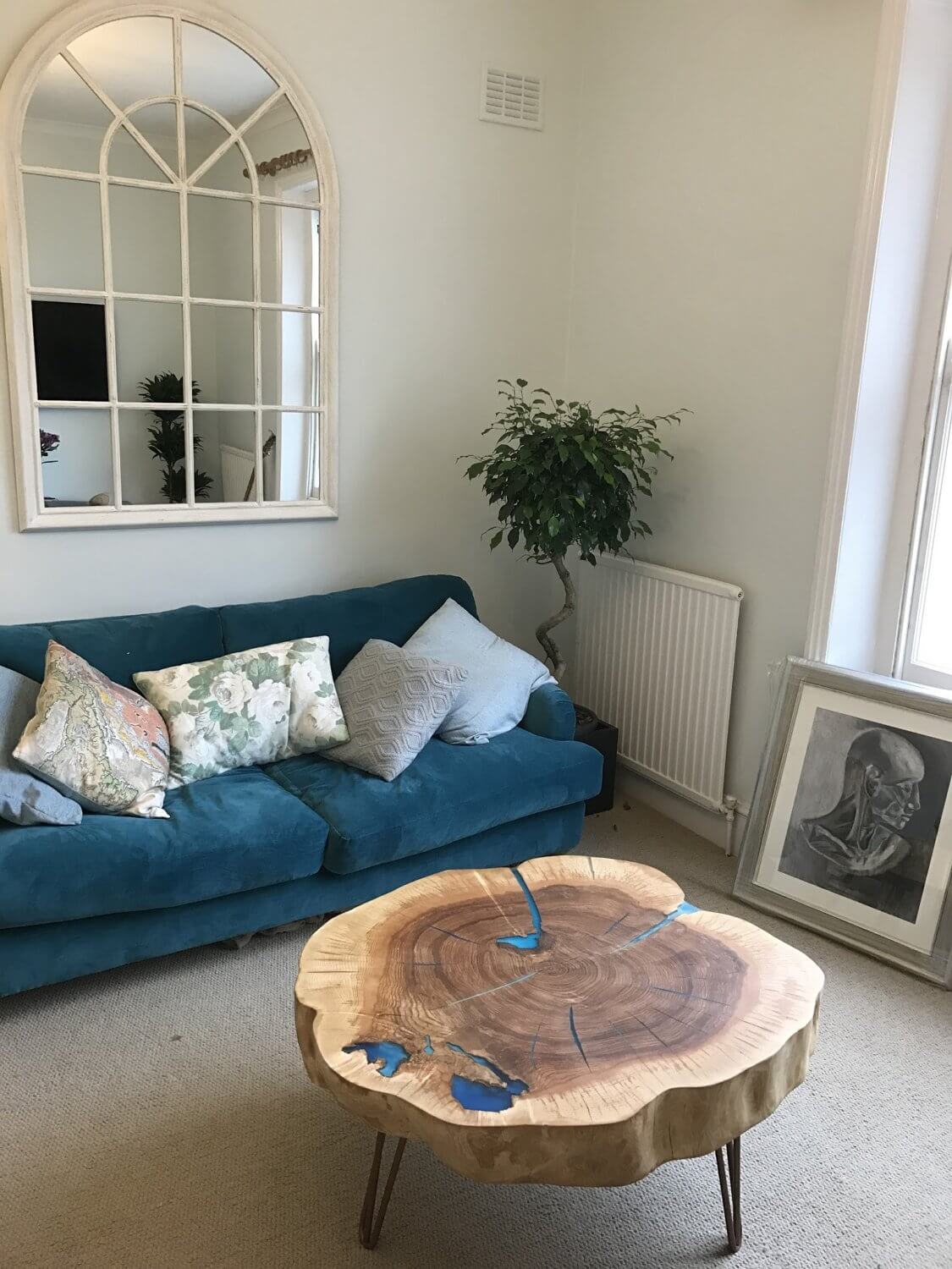 Natural Live-Edge Wooden Slab Coffee Table