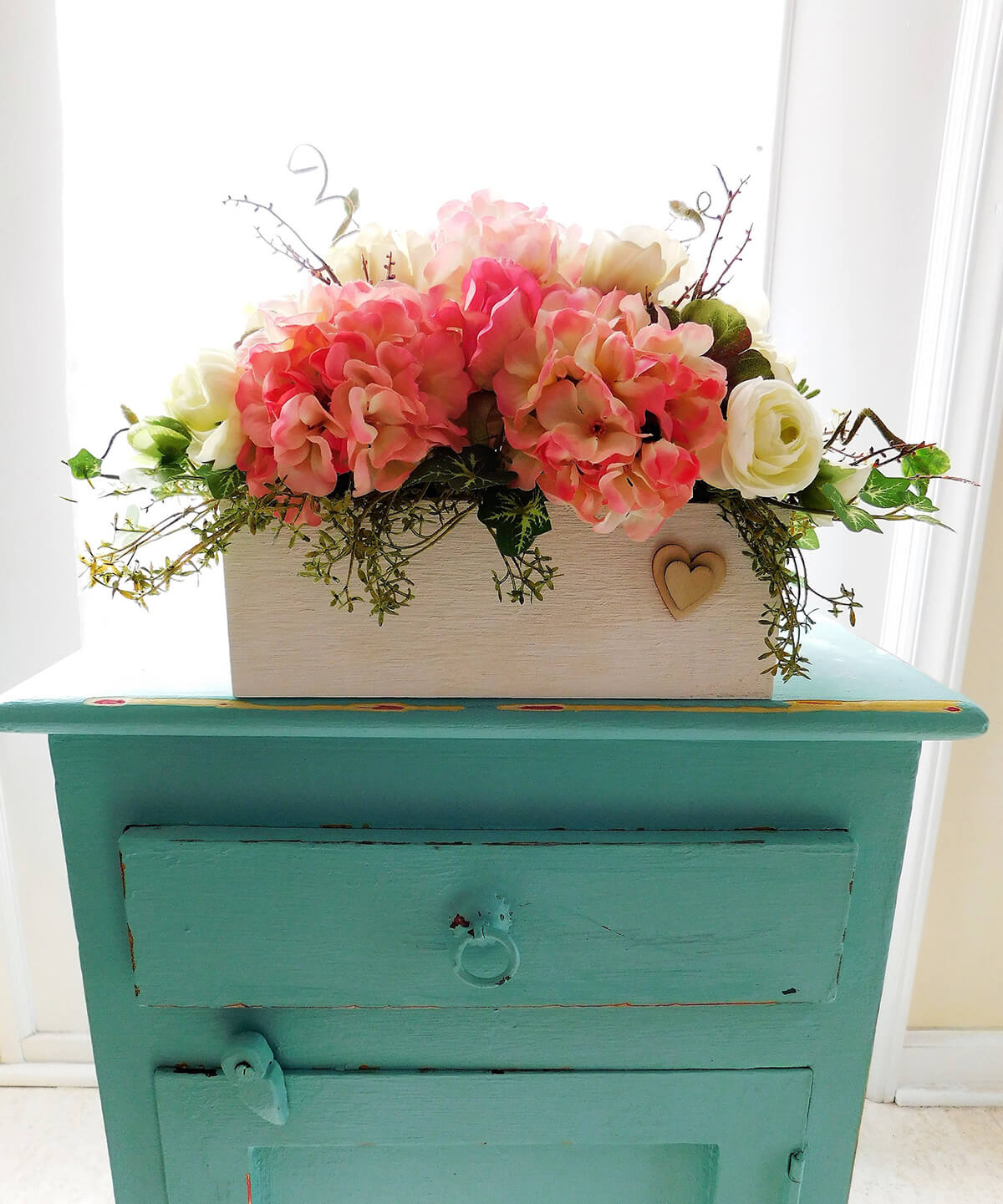 Cottage Chic Planter Box Display