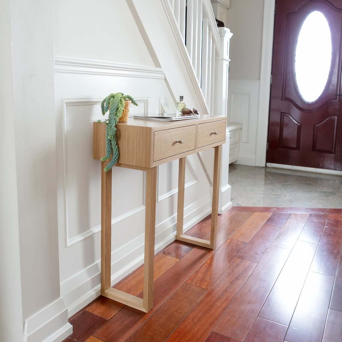 Two Drawer Tall Entry Table