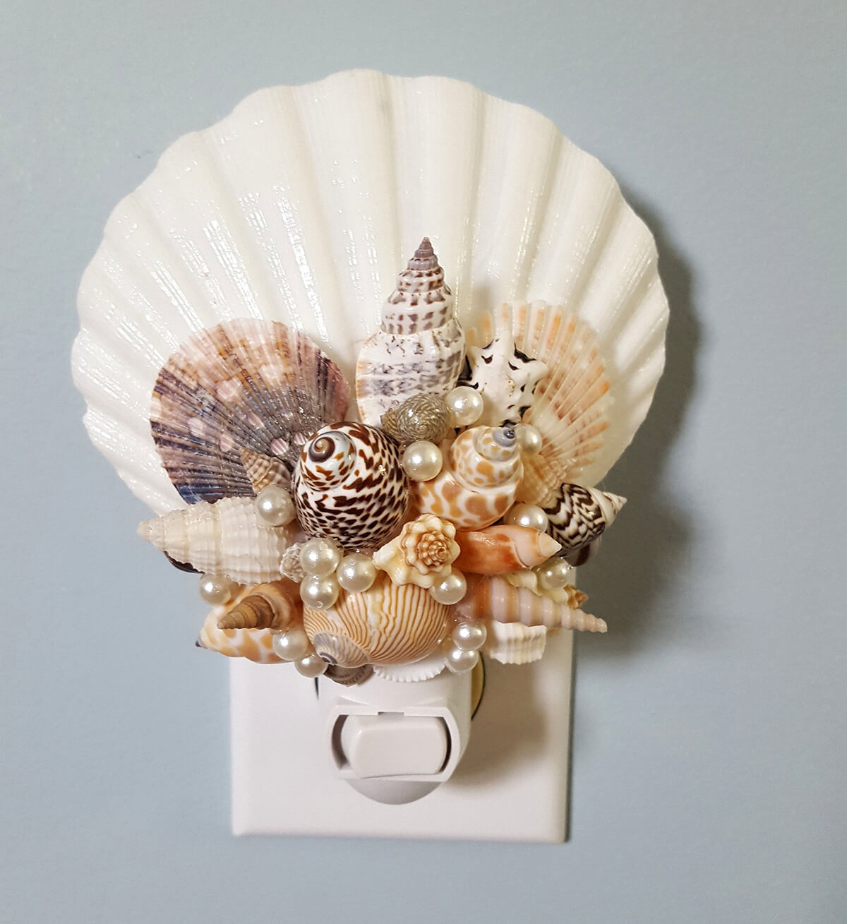 DIY Beaded Seashell Night Light