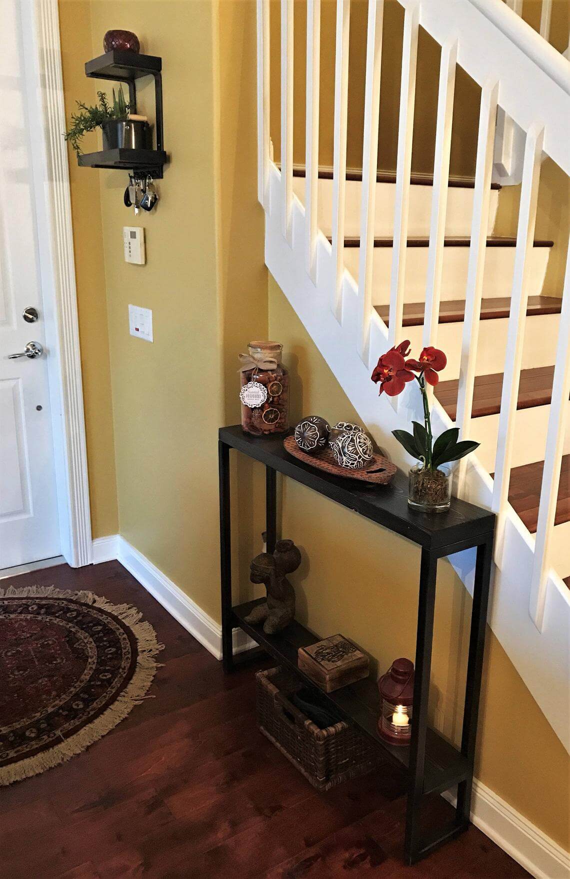 Slim Entry Way Table with Bottom Shelf