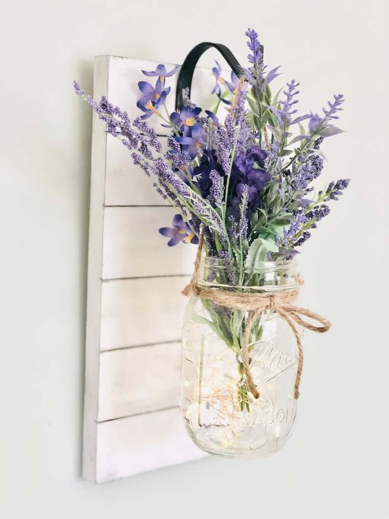 Shiplap, Twine, and Mason Jar Vase Set