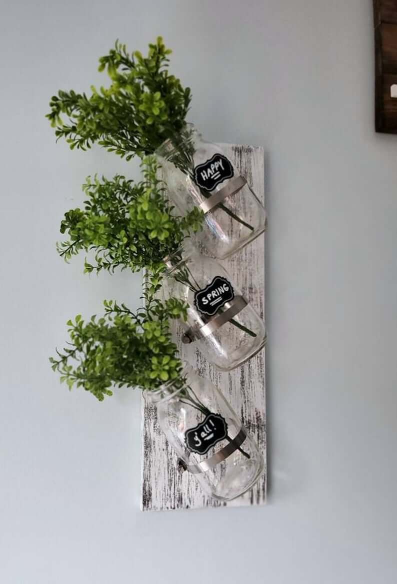 Slanted Mason Jar Trio Wall Art