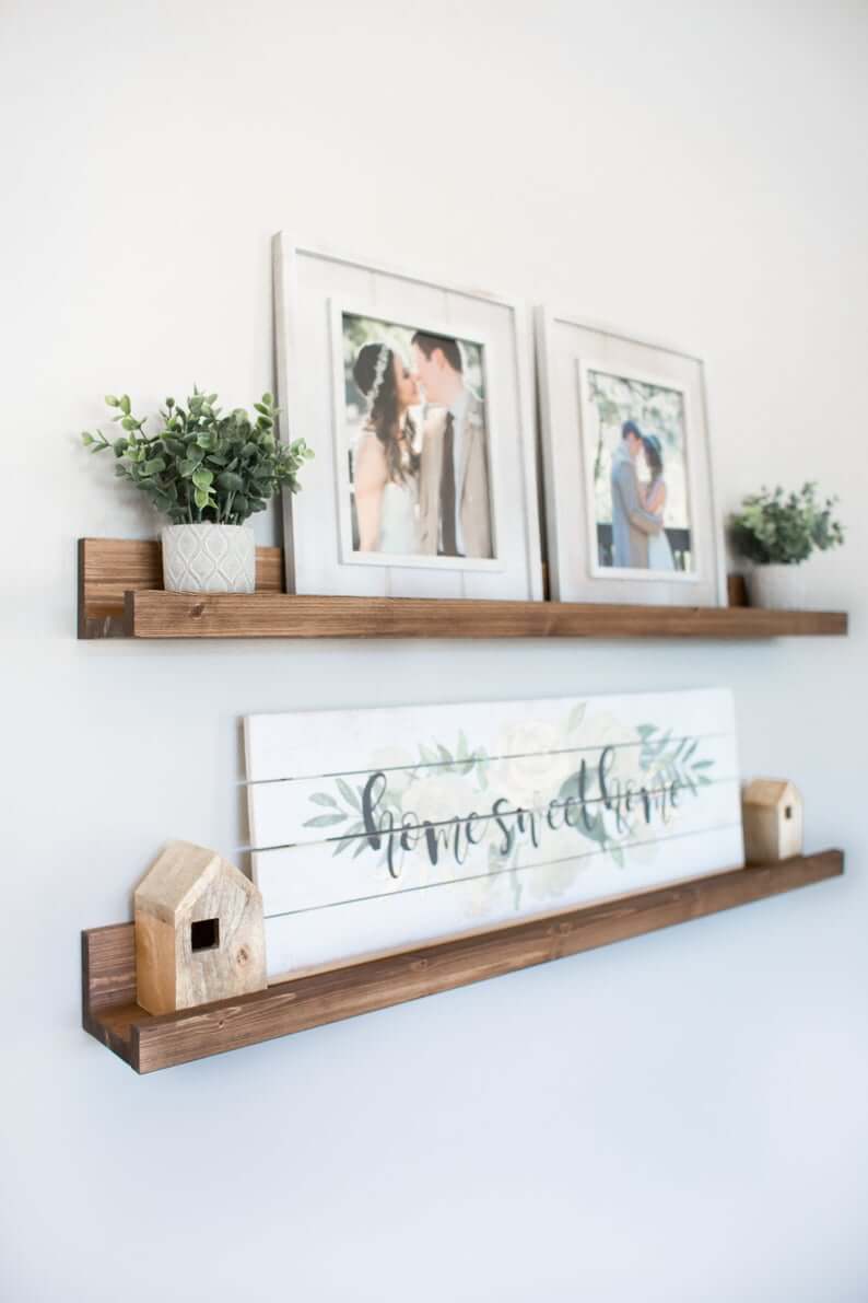 Rustic Wooden Shelf Set for Decorative Displays