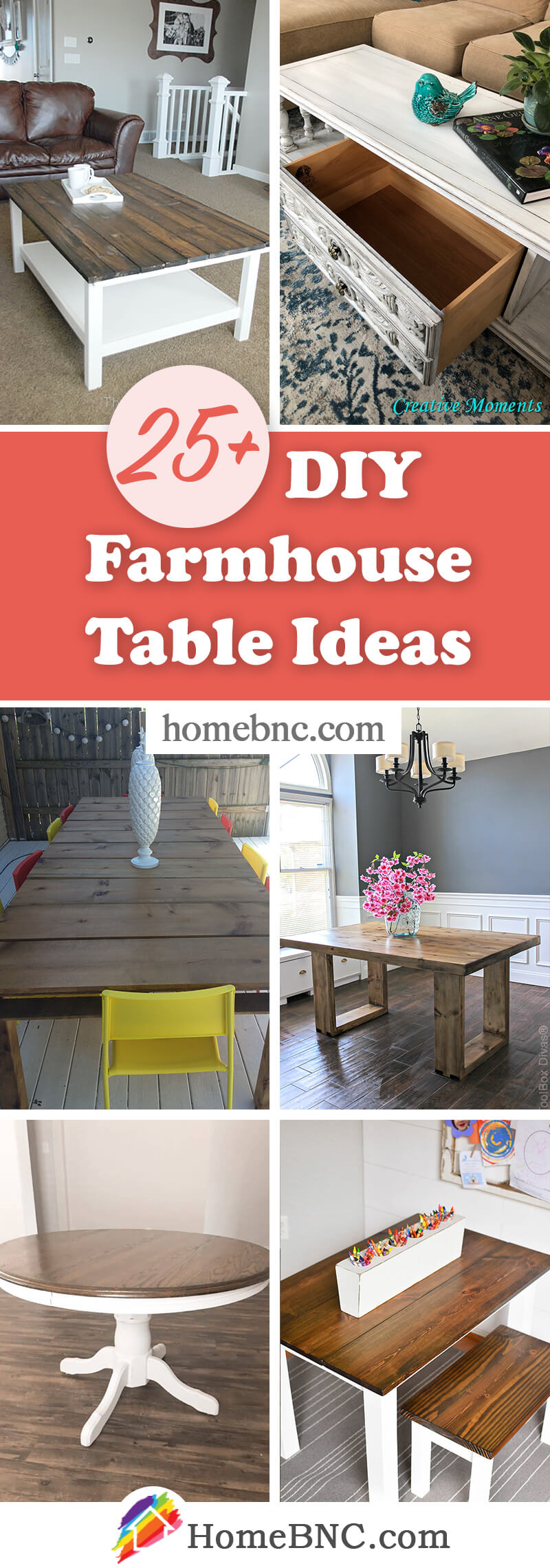 Rustic DIY Farmhouse Tables