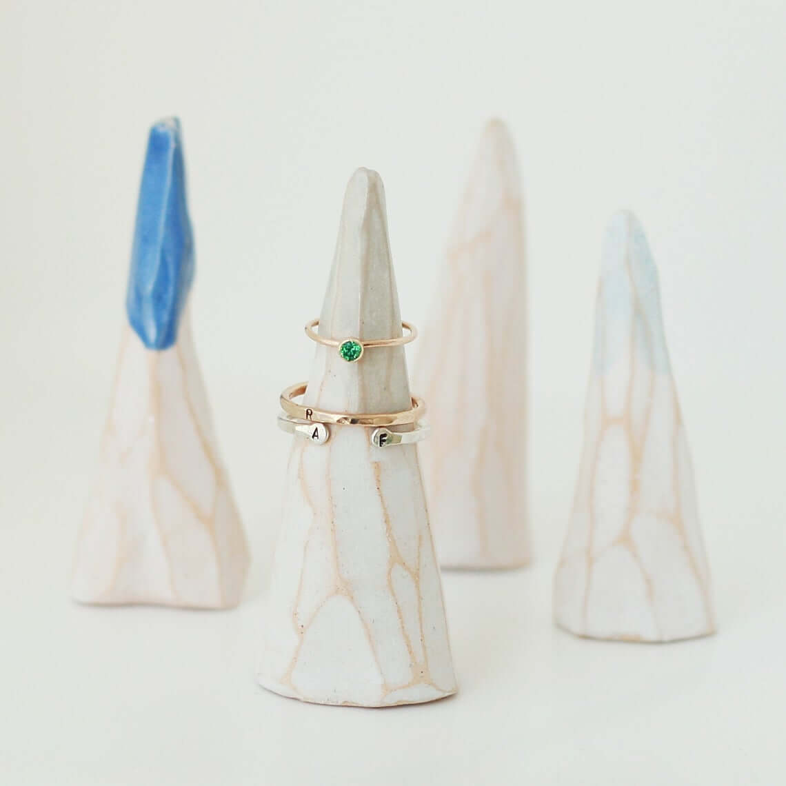 Natural Ceramic Cone Ring Holder