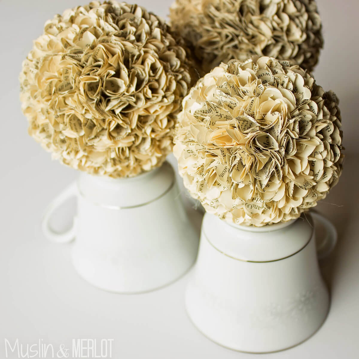 Adorable Book Paper Hydrangeas Décor