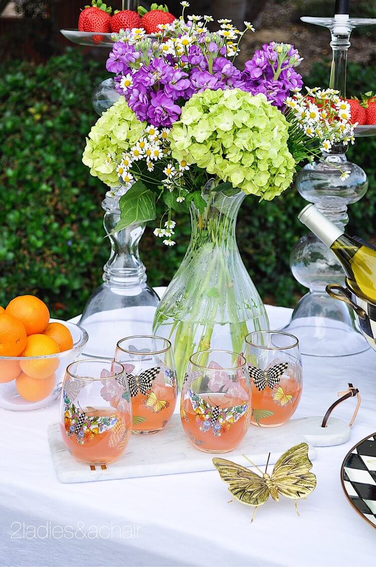 Checkered Pattern and Flower Themed Decorations