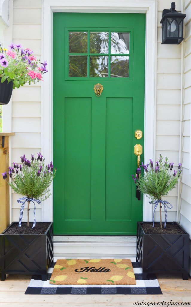 Black and Boxy Geometric Planters Perfect for the Front Entryway