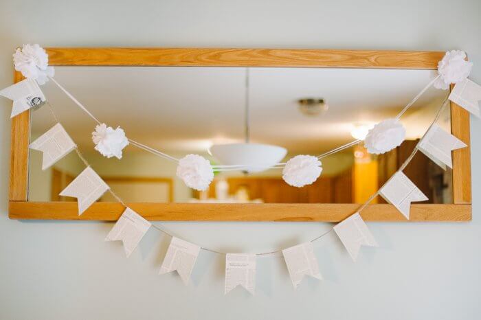 Whimsical Book Page Bunting Banner