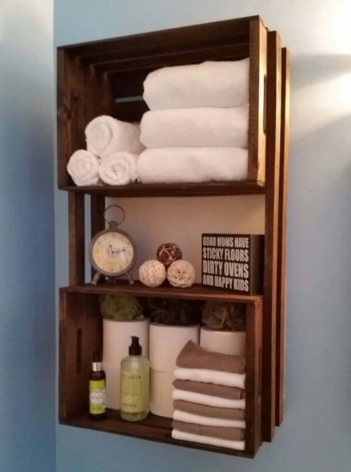 Wall-Mounted Cabinet Space Towel Storage Area