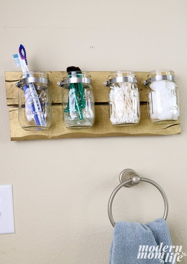 Easy Access Rustic Mason Jar Organization