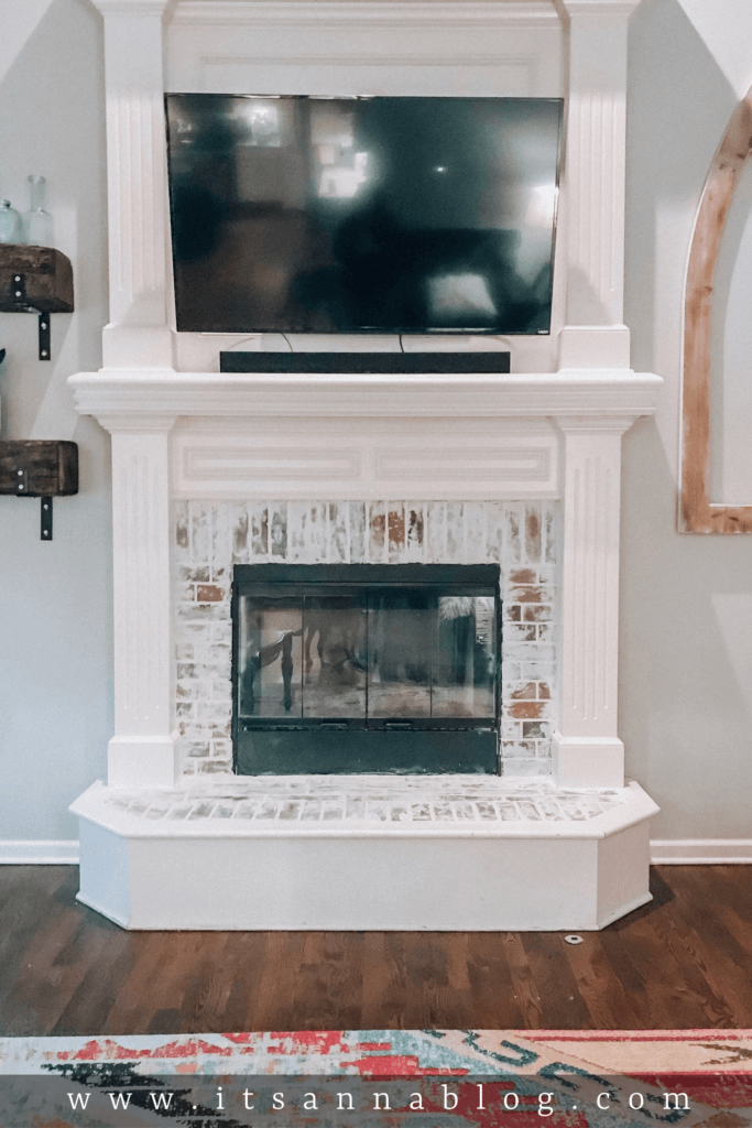 Stately White Columns and White Washed Brick