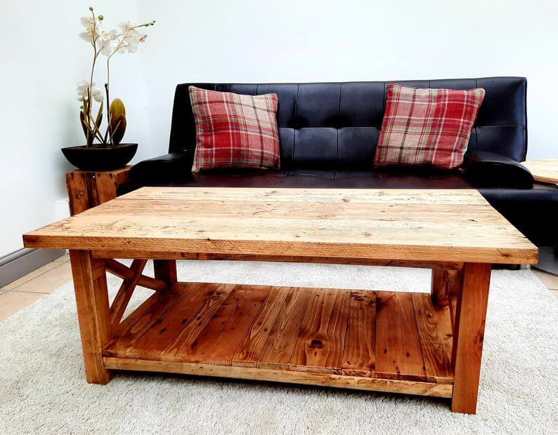 Handmade Wooden Farmhouse Coffee Table