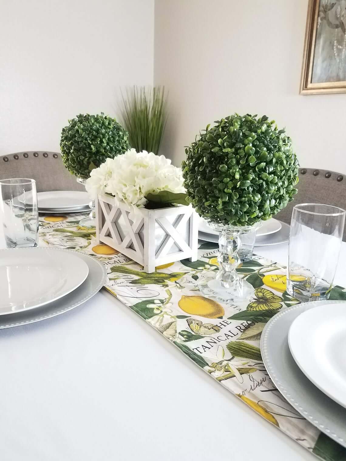 Lemon and Bird Table Runner