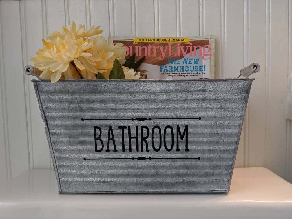 Galvanized Metal Bathroom Bucket