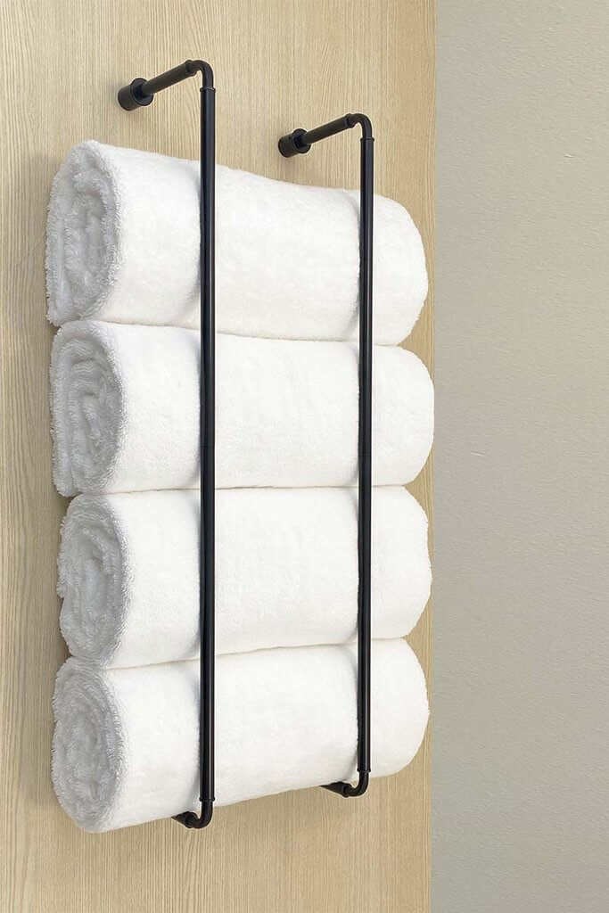 Industrial, Strappy Metal Towel Rack