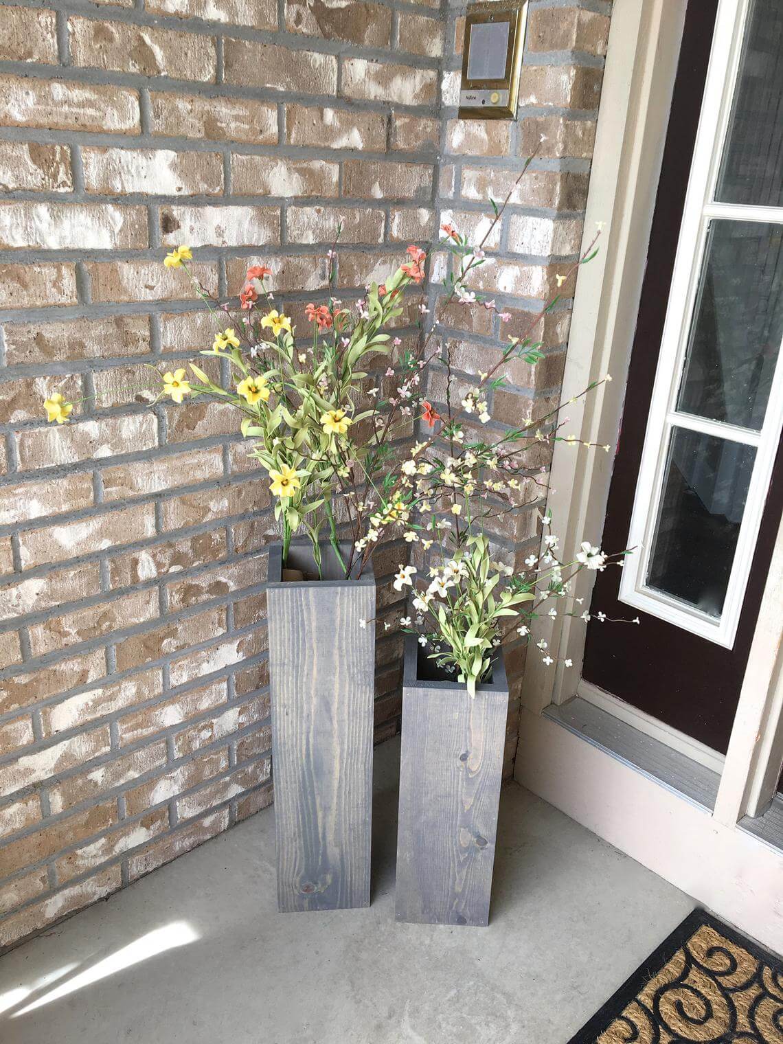 Squared Off and Spun Traditional Wooden Porch Planter