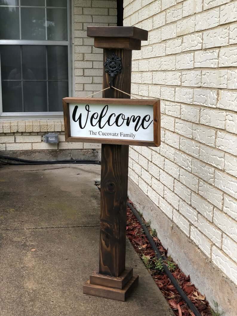 Decorative Stained Dark Walnut Post